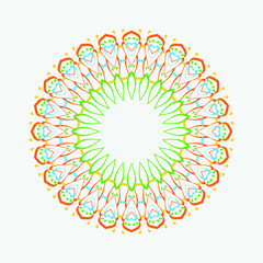 Flower Mandala. Printable package decorative elements. Oriental, mystic, alchemy pattern. Coloring page template. Vector illustration.