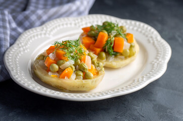 Traditional delicious Turkish food; Artichoke with olive oil (zeytinyagli enginar)