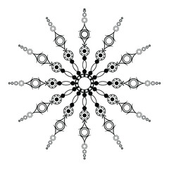 Circular pattern in form of mandala for Henna, Mehndi, decoration. Decorative ornament in ethnic oriental style. 