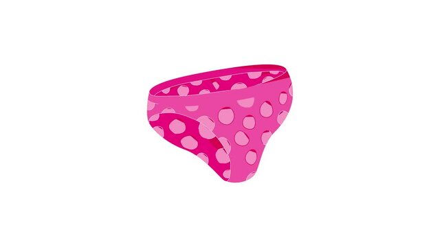 Female pink dotted pants icon animation best cartoon object on white background