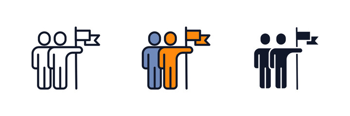 Obraz premium Leadership icon symbol template for graphic and web design collection logo vector illustration