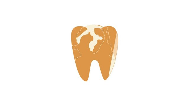 Illness tooth icon animation best cartoon object on white background