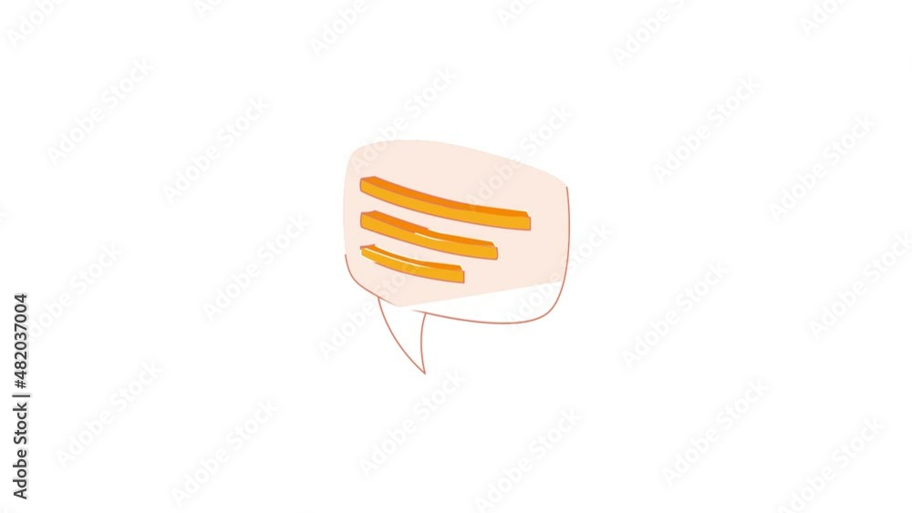Poster speech bubble icon animation best cartoon object on white background