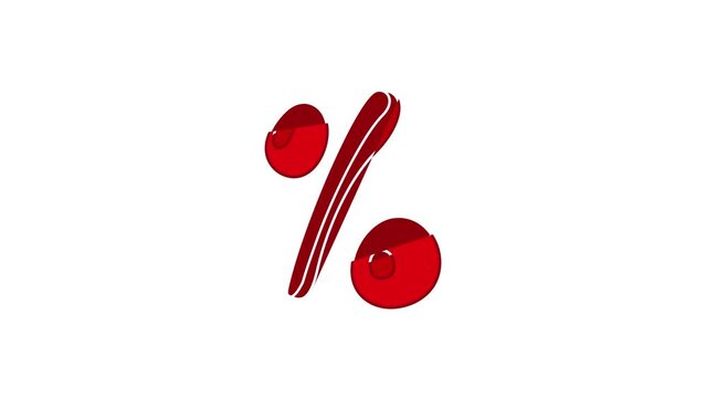 Percentage icon animation best cartoon object on white background
