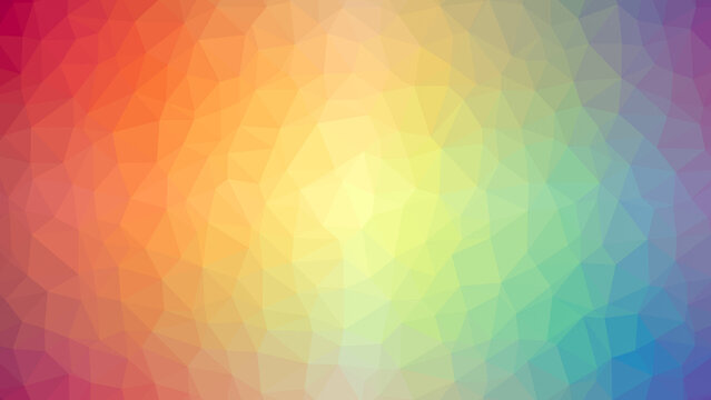 虹色のグラデーションのポリゴン背景 © maru54