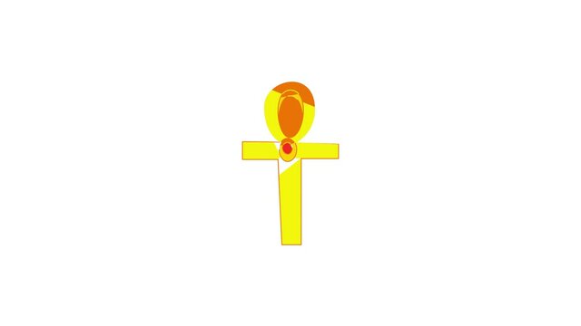 Egyptian Ankh icon animation best cartoon object on white background