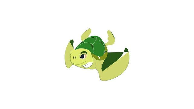 Sea turtle icon animation best cartoon object on white background