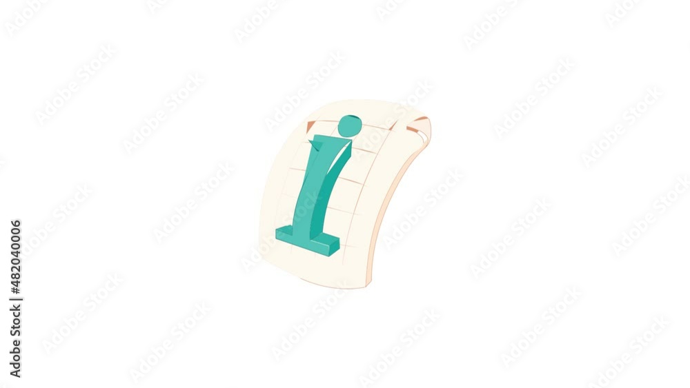 Poster information file icon animation best cartoon object on white background