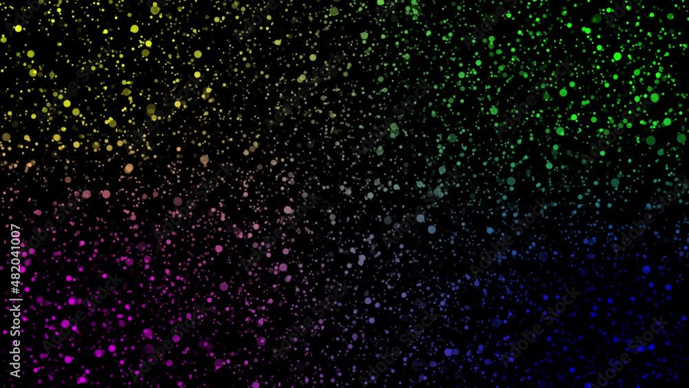 Poster futuristic flight of snowflakes in neon rays of light. the visual effect of dense heavy snowfall on 