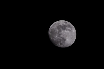 Mond beinahe Voll mit Kratern und Strukturen