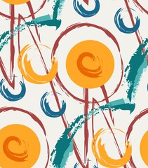 Abstract paint strokes seamless pattern 