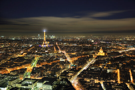 Paris, France - December 15, 2021: Paris skyline and Eiffel Tower.