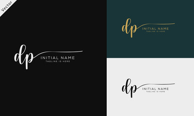 DP PD Signature initial logo template vector