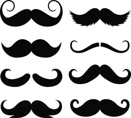black mustache templates of different styles