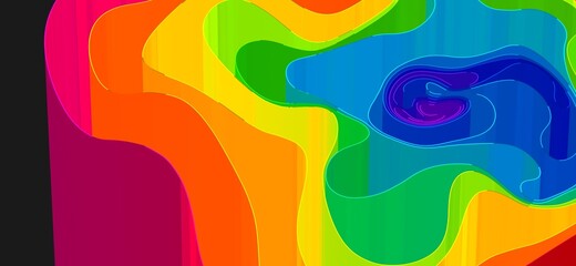 rendering abstract background with holographic twisted shapes