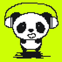 Pixel Art Panda animal character