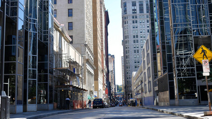 A Daytime Shot of a City Street in Downtown City Area