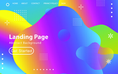 Abstract liquid landing page or web template