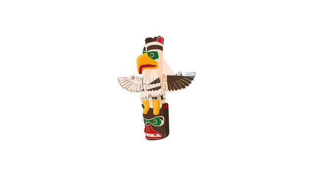 Bird totem icon animation best cartoon object on white background
