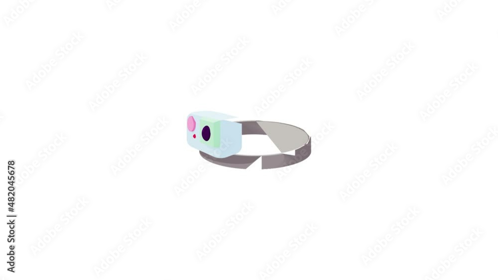 Poster action camera for head icon animation best cartoon object on white background