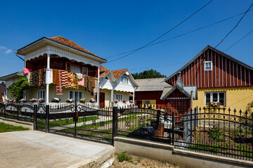 Historic wooden houses in the Bucovina of Romania