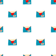 Vector pattern for Valentine's Day, love letter pattern in doodle style, 80s, pattern for postcards, posters, fabrics, print on clothes.