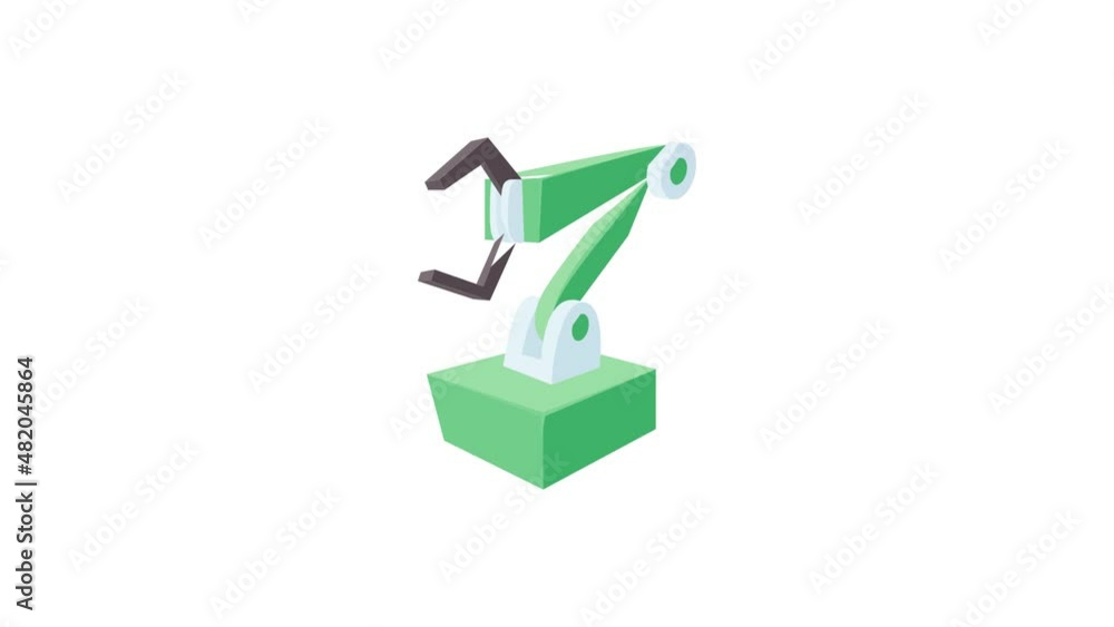 Poster robotic arm icon animation best cartoon object on white background