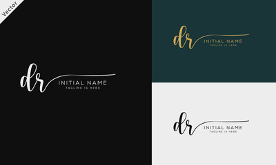 DR RD Signature initial logo template vector