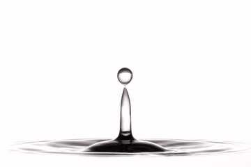 one drop of water hits the water
