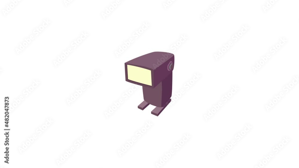 Poster external flash camera icon animation best cartoon object on white background