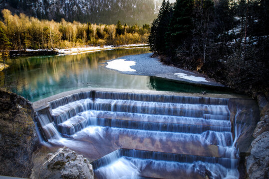 Lechf&auml;lle, Lechfall, Lechklamm, Lech Klamm, Lech Fall, Wasserfall, F&uuml;ssen, Lech, Fluss, Bayern, Oberbayern, Allg&auml;u, Deutschland 
