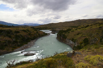 Fototapeta na wymiar Paine waterfalls, Torres del Paine National Park, Chile