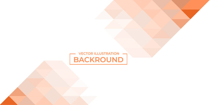 Modern orrange abstract vector business long banner template. Business minimal background with triangles