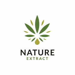 Cannabis Marijuana Hemp Pot Weed Leaf with Oil Water Drop Droplet for CBD Extract Pharmacy Medicine logo design