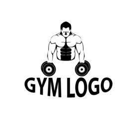 gym illustration logo, simple modern logo