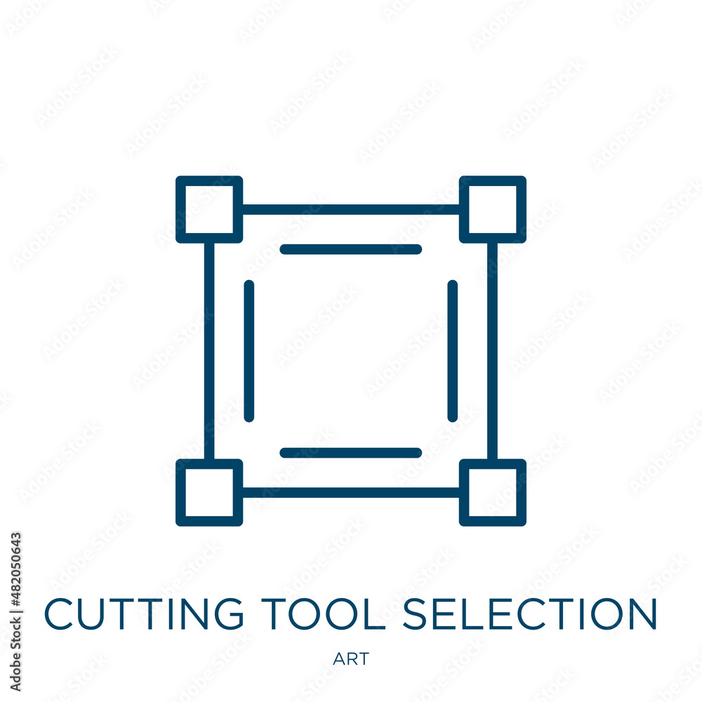 Poster cutting tool selection icon from art collection. thin linear cutting tool selection, tool, cut outli