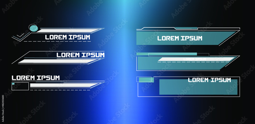 Poster futuristic vector hud interface screen design. digital callouts titles. hud ui gui futuristic user i