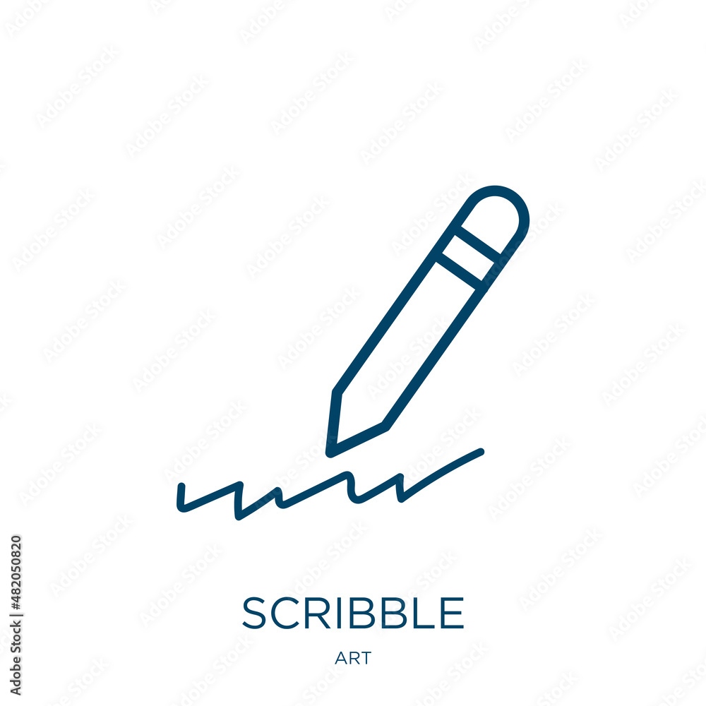 Poster scribble icon from art collection. thin linear scribble, doodle, sketch outline icon isolated on whi