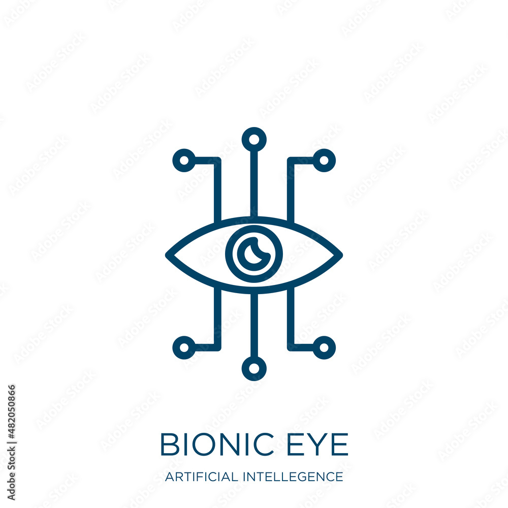 Aufkleber bionic eye icon from artificial intellegence and future technology collection. thin linear bionic ey