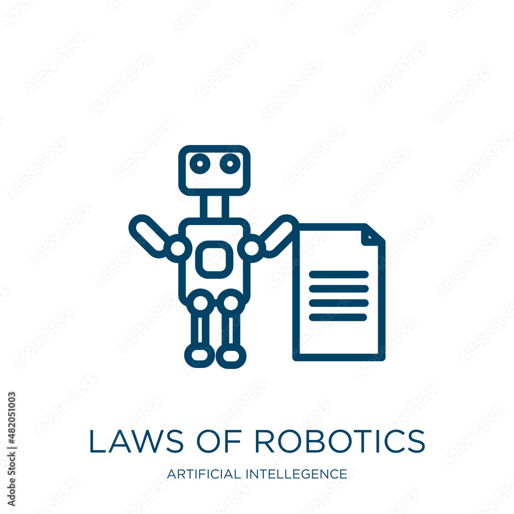 Poster laws of robotics icon from artificial intellegence and future technology collection. thin linear law