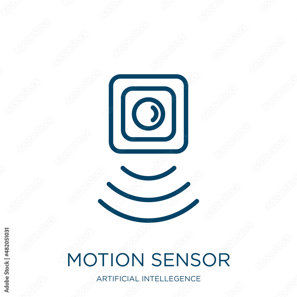 Poster motion sensor icon from artificial intellegence and future technology collection. thin linear motion