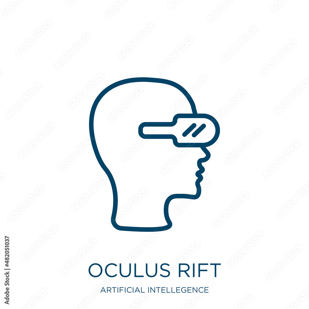 Poster oculus rift icon from artificial intellegence and future technology collection. thin linear oculus r