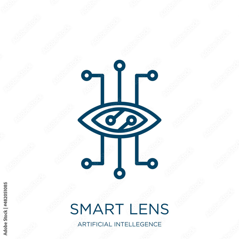 Aufkleber smart lens icon from artificial intellegence and future technology collection. thin linear smart len