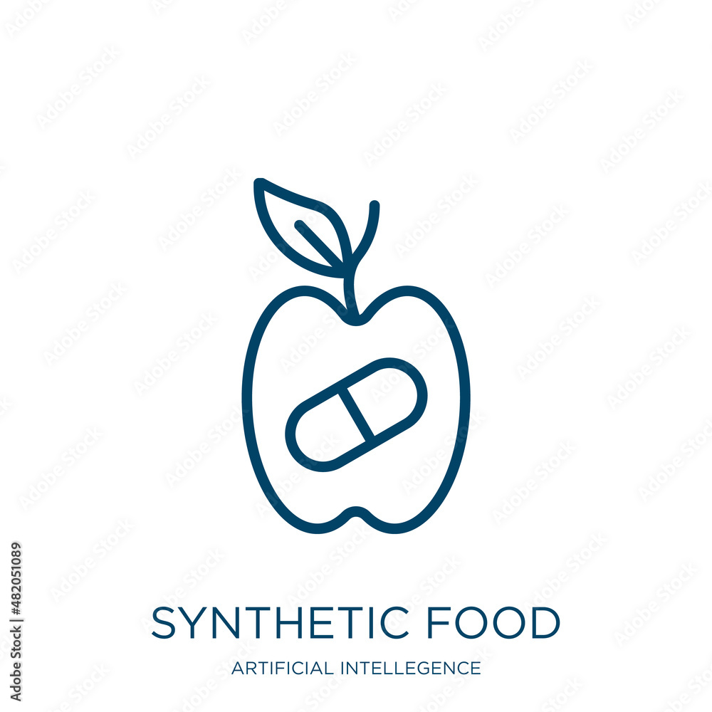 Aufkleber synthetic food icon from artificial intellegence and future technology collection. thin linear synth