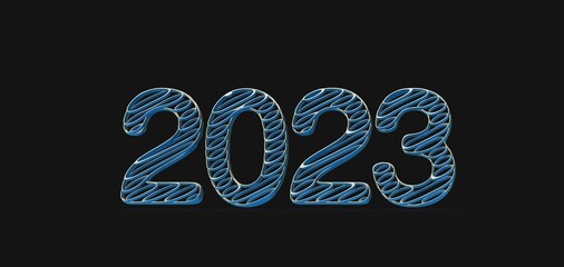Typography design of 2023 with 3d style design