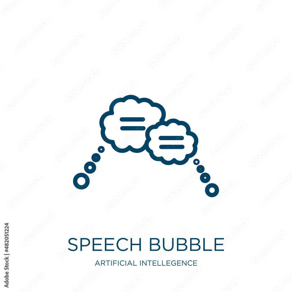 Poster speech bubble icon from artificial intellegence and future technology collection. thin linear speech