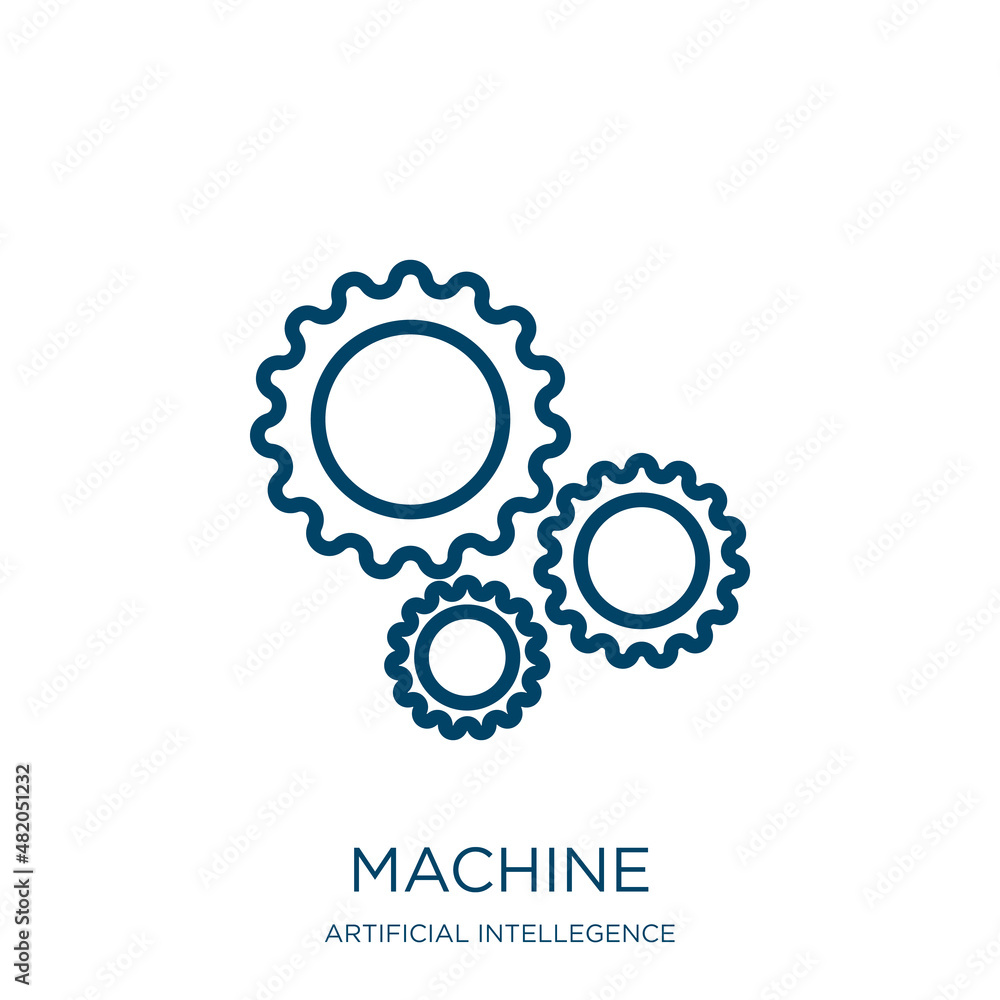 Poster machine icon from artificial intellegence and future technology collection. thin linear machine, com