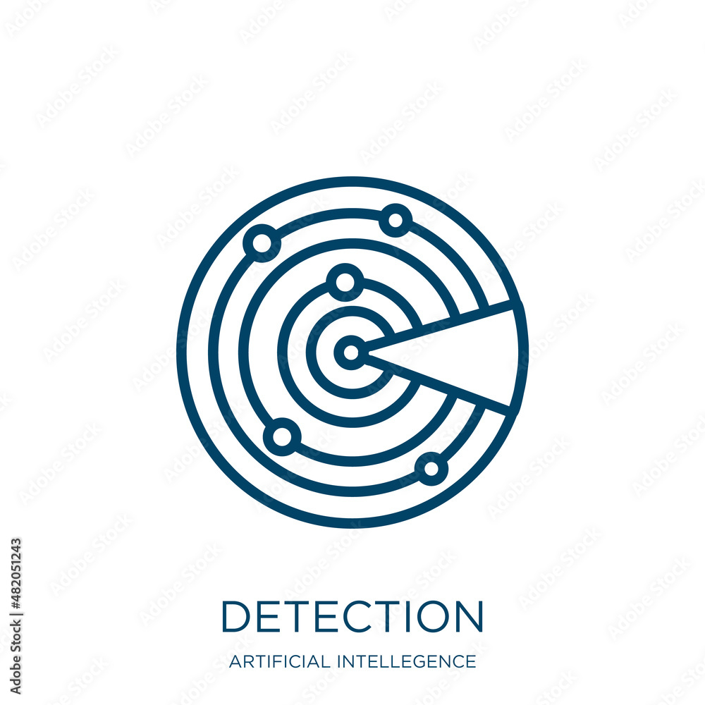 Aufkleber detection icon from artificial intellegence and future technology collection. thin linear detection,