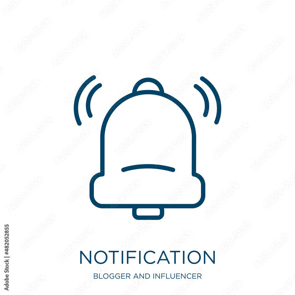 Poster notification icon from blogger and influencer collection. thin linear notification, message, button 