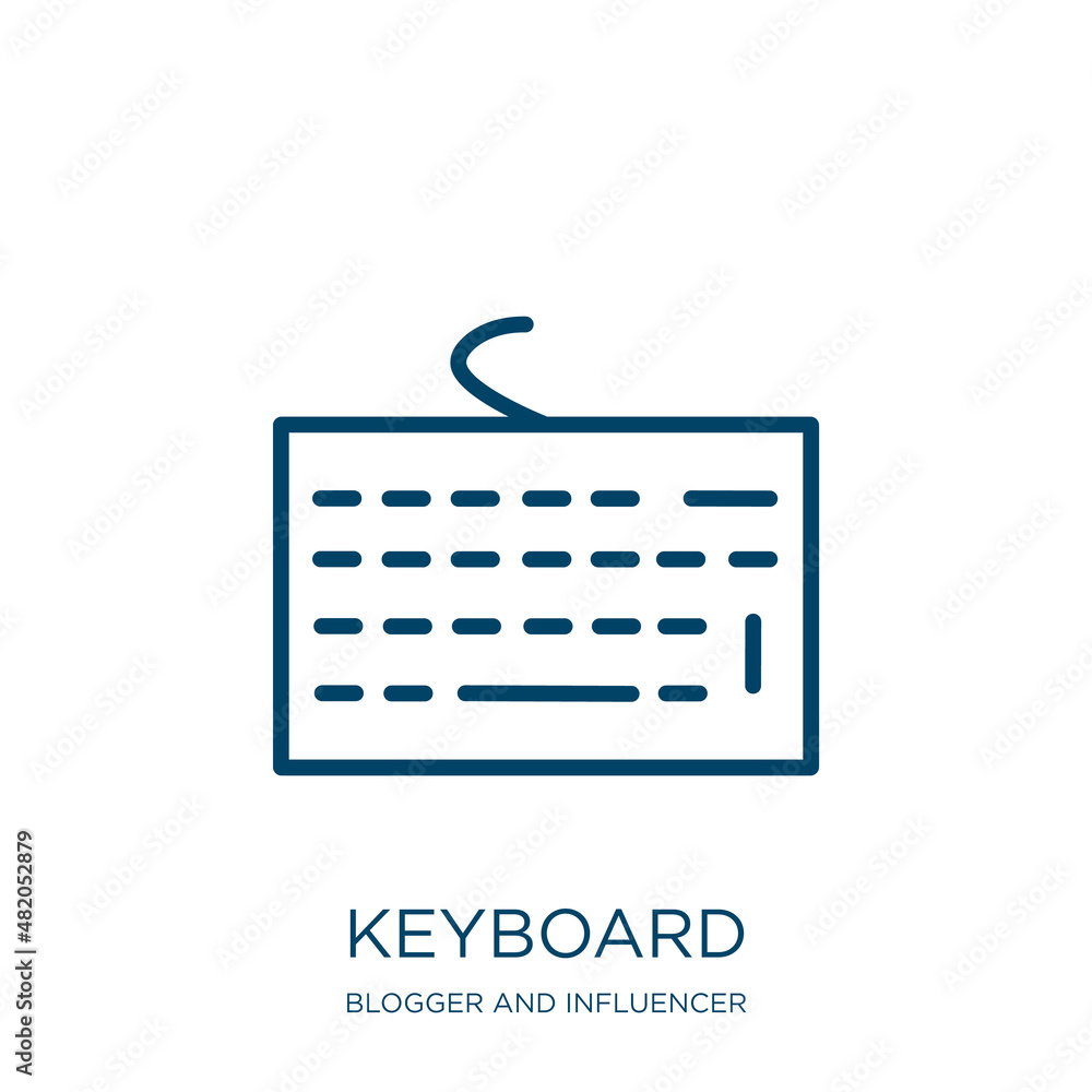 Poster keyboard icon from blogger and influencer collection. thin linear keyboard, mouse, computer outline 